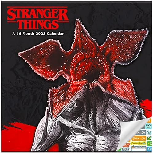Stranger Things Calendário 2023 - Deluxe 2023 Stranger Things Wall Calendário Pacote com mais de 100 adesivos de