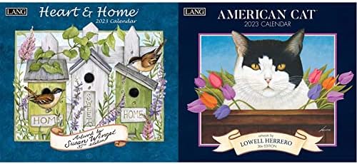Lang Heart & Home® 2023 Calendário de parede e calendário de parede American Cat ™ 2023