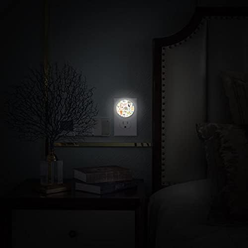 Deyya LED Night Light Plug in Wall com sensor automático Lâmpada de suporte de noite redonda para crianças Bedas Baby Berçador Stações