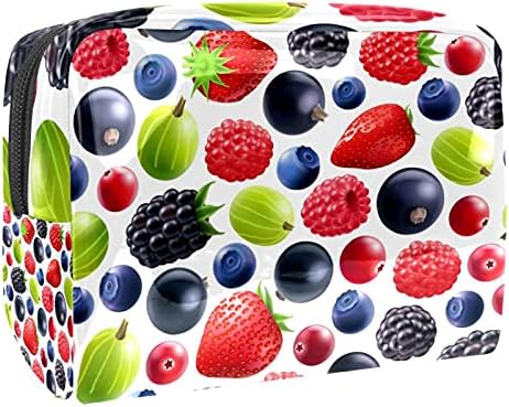 Frutas coloridas Bolsa de maquiagem de morango de cereja para bolsa portátil de transmissão portátil Bolsa de organizador para produtos