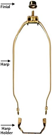 Royal Designs, Inc. Kit de harpa de lâmpadas pesadas com harpa de harpa de lâmpada de mesa, 9 polegadas, base marrom polida, HA-1001-9BR-1