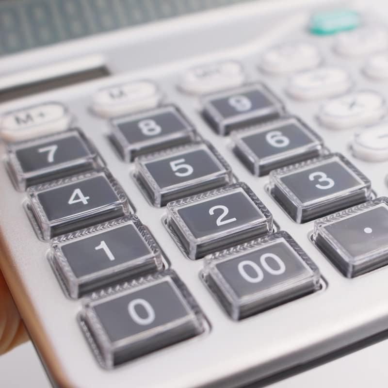 Calculadora de mesa de 12 digits Buttons grandes ferramentas de contabilidade de negócios financeiros prateada big key bateria energia