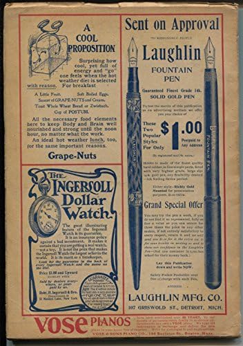 Cosmopolitan 7/1904-HG Wells-Sherlock Holmes ad-Black Cat Pulp Ad-Fn+