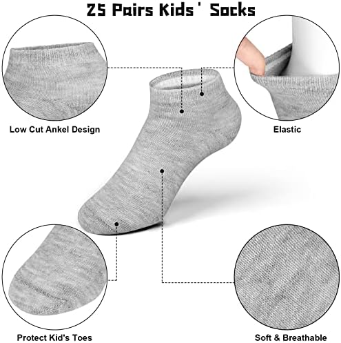 Cooraby 25 pares de meias de baixo corte infantil meias meias esportivas de tornozelo