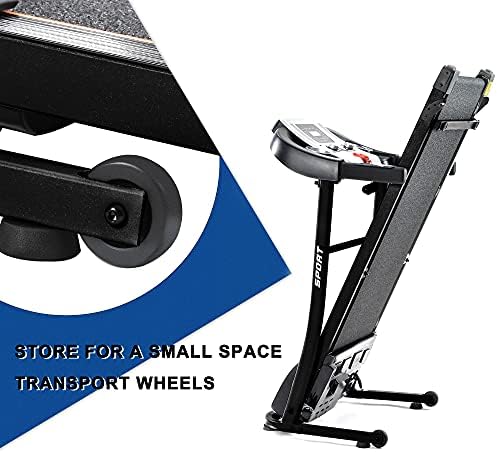 Treadmill de esteira elétrica Treadmill para ginástica portátil portátil Máquina de corrida em esteira Inclination Exercício