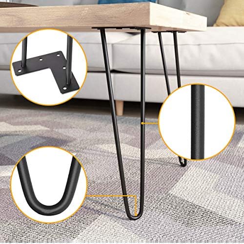 Genius Iron Hairpin Tabel Pernas de 16 polegadas, 3/8 Sold aço de metal soldagem DIY DIY para mesa de café, bancada, cadeira