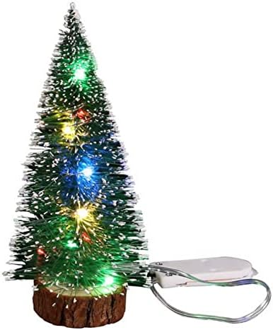 Árvore de Natal de mesa com luzes Mini árvore de Natal Pequena árvore de Natal com bateria LED leve operada por pinheiros