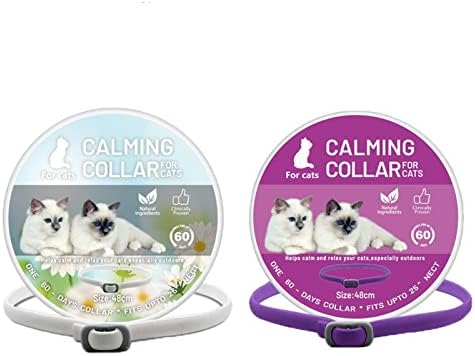 Cola calmante de gato, tratamento de calma natural de colar gato ajustável, 18,9 polegadas para a maioria dos gatos