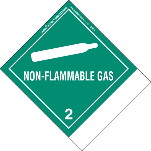 LabelMaster snt4 rótulo de gás não inflamável, em branco, papel, guia padrão, Hazmat, 4,75 x 4