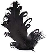 VideOPUP 20pcs preto penas de ponta enrolada 12-17 cm Pontas de penas naturais Plume Feathers para DIY, arte, festa, casamento,