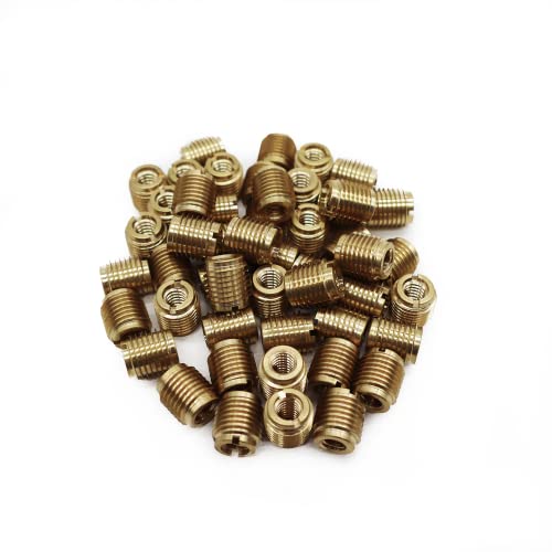 Taytools 50 peças 1/4-20 Inserções rosqueadas de latão sólido para madeiras, madeiras macias, madeira compensada e fios