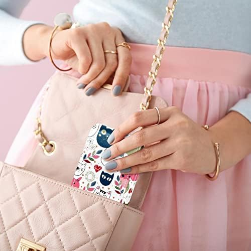 Bolsa de batom de padrão de gatos coloridos com suporte de batom de espelho para mini bolsa de cosmética da bolsa