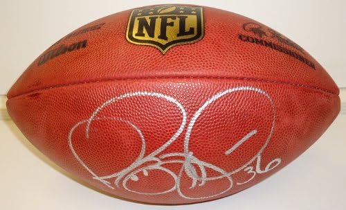 Jerome Bettis autografou o futebol oficial da NFL