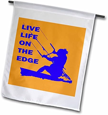 3drose Live Life on the Edge Blue Kitesurfer Tilting the Board - Sinalizadores