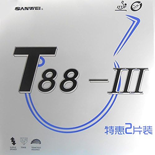 Sanwei 2x T88-III com uma borracha de par em uma caixa de tênis de tênis de mesa