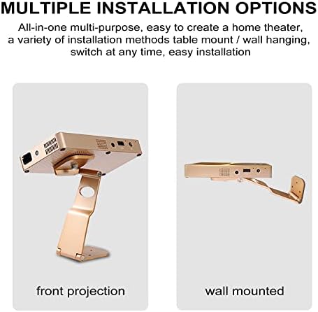 Tonalee Mini Projector Mount - Gold Ajuste Projector Stand, fácil de instalar e remover, prateleira de teto portátil do projetor,