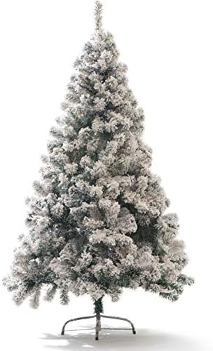 Dulplay 7,8 pés PVC Spruce Artificial Christmas Tree, árvores decoradas de neve em reuniões dobráveis ​​para férias de ano