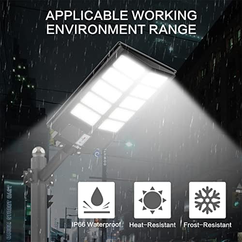 Deepn 1500W Street Solar Light Outdoor Impermeável a água 120000 Lúmens Dusk To Dawn Solar Flood Light Motion Sensor,