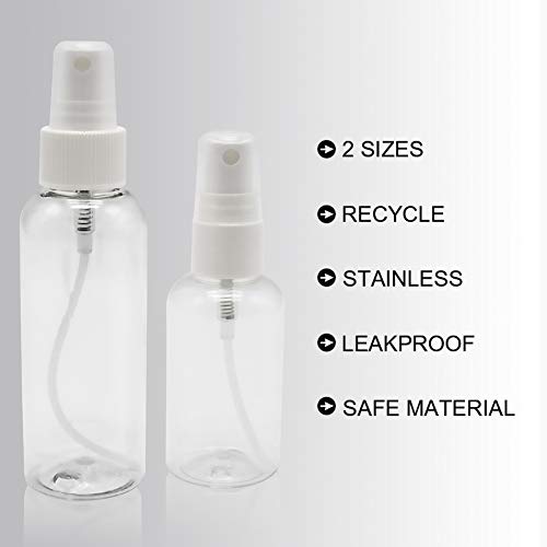 Garrafa de spray pequeno, garrafas de spray vazias limpas e névoa de mini -viagens de garrafas de viagem, pequenos recipientes