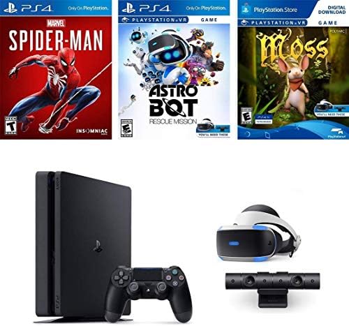 Sony PlayStation 4 Slim 1TB Console Plus PS4 VR Deluxe Pacote: Escolha o fone de ouvido PS VR com câmera, jogo do