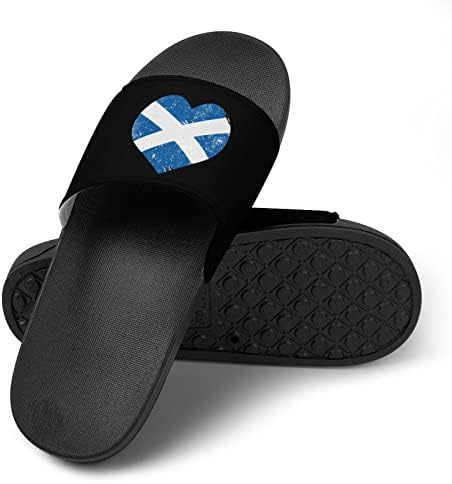 Sandálias de bandeira de bandeira do coração retrô da Escócia não deslizam chinelos de dedo do pé para massagem banheira de spa de
