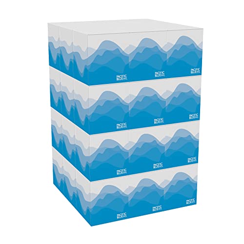 Tecido facial de 2 bly de preferência por GP Pro, Cube Box, 46200, 100 folhas por caixa, 30 caixas por caixa, branco