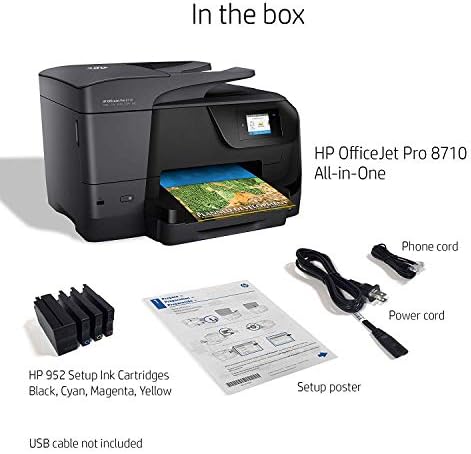 HP OfficeJet Pro 8710 Impressora sem fio All-In-One, Ink Instant HP ou Reabastecimento Dash Ready, Black