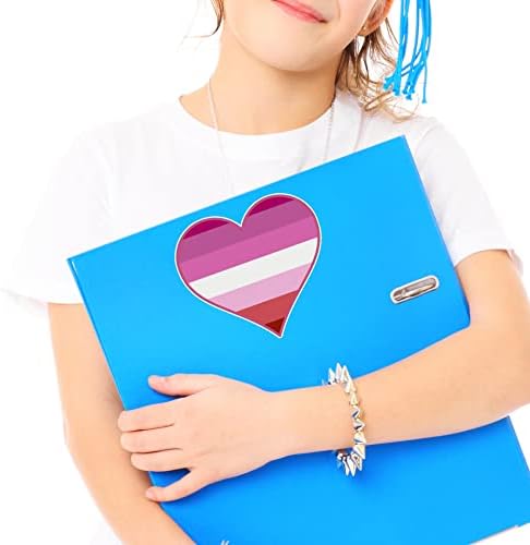 Lesbian Pride Flag Heart Stick Decal Decal Notebook Laptop 5.5 x5