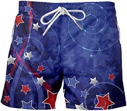 Mens Board Shorts Summer Casual Quick Dry 3D Flag Prind Shorts 4 de julho de roupas de banho patrióticas de banho