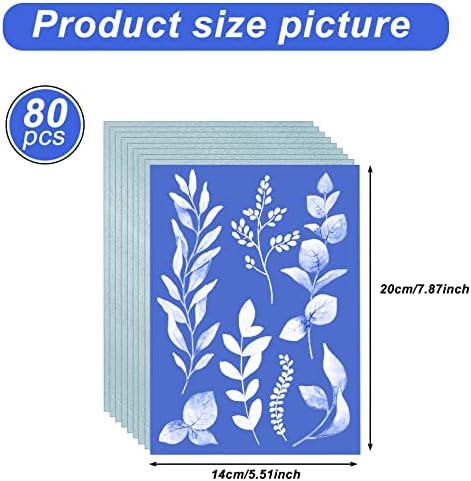 Gyepin 80 lençóis kit de papel de impressão solar A5 papel cianótipo papel alto sensível Art Papel Nature Printing Papel