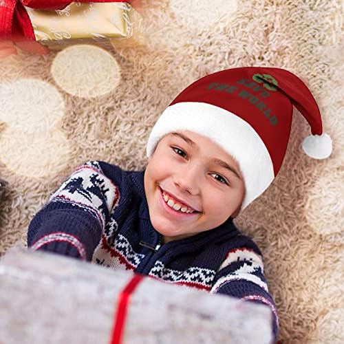 Salve o chapéu de Natal do mundo personalizado Papai Noel Hat Decorações de Natal engraçadas