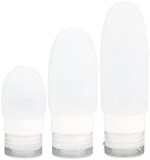 Garrafas de viagem de silicone de cosogreen garrafa de aperto portátil para loção, shampoo, loção de banho 3 pacote