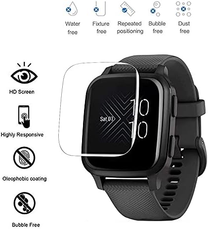 Protetor de tela de hidrogel de alta sensibilidade para Garmin Venu SQ, 6pcs Smart Watch Film de proteção suave transparente