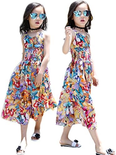 Macacão de vestido de estampa floral de praia de Boho Beach para crianças Girls Summer Casual Casual Ponts de perna larga Saias de