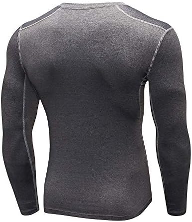 Camisa de compressão de manga longa masculina de Toptie, camada de base de treino atlético, top térmico masculino