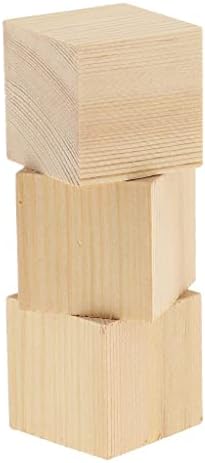 Ｋｌｋｃｍｓ 3 peças 35 mm de cubo de madeira bloqueia artesanato inacabado de madeira