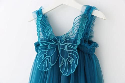 Criança bebê meninas com mangas de borboleta vestidos de borboleta 2023 Vestido de tule de fada de verão Crianças dança