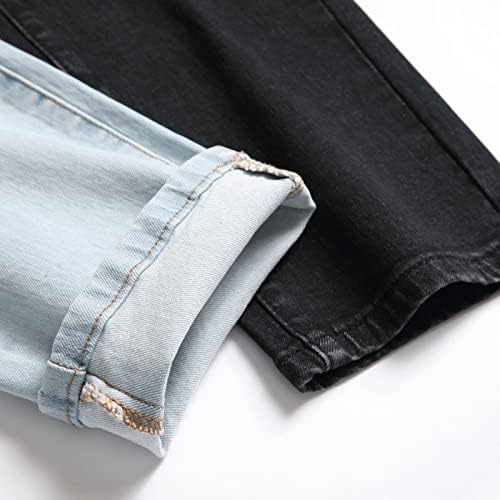 Calça de calça jeans jeans jeans casuais moda quadril com bolsos guia de calças masculinas masculinas masculinas