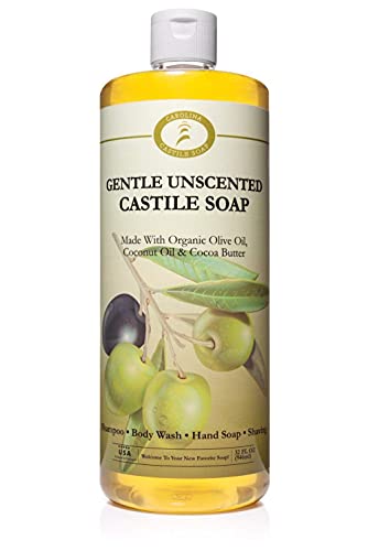 Soone de Carolina Castile, pacote de líquido de sabão de pimenta e hortelã -pimenta - 32 oz vegan e pura concentrada