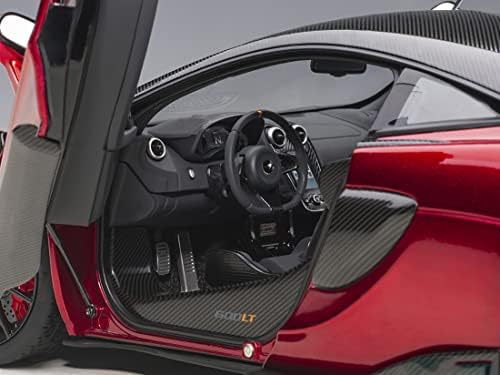 Modelos de arte automática McLaren 600LT Vermillion Red e Carbon 1/18 Modelo Car por Autoart 76085