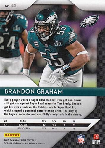 2018 Panini Prizm 44 Brandon Graham Philadelphia Eagles Football Card