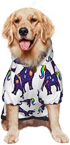 Capuz de cachorro grande Space-Rainbow-Lamacorn Sweater de roupas de estimação com chapéu de gato macio casaco xx-largo