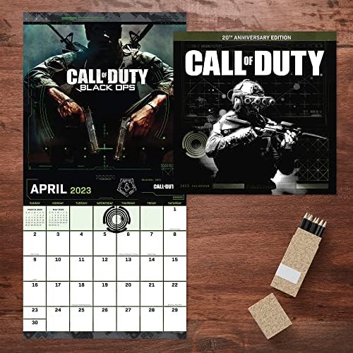 TF Publishing Call of Duty 2023 Calendário de parede 12 meses | Organização de casa e escritório | Grande espaço mensal