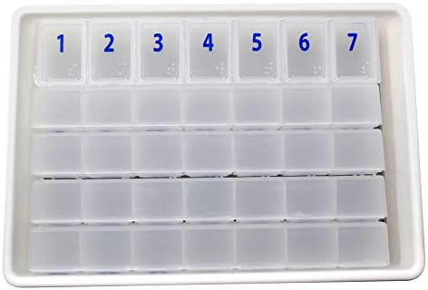 XL Monthly 31 Day Pill Organizer Cinco organizadores semanais individuais e bandeja de armazenamento de caixa de comprimidos
