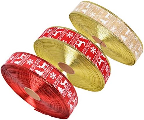 Ornamentos da natividade AMOSFUN 3pcs fita de fita de natal Grostain Ribbons de presente fitas de fitas de natal