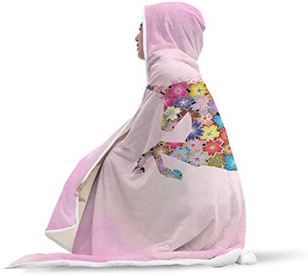 Keep-it-under-wraps.com Pink e Floral Unicorn-cobertor com capuz-juventude 60 x 40