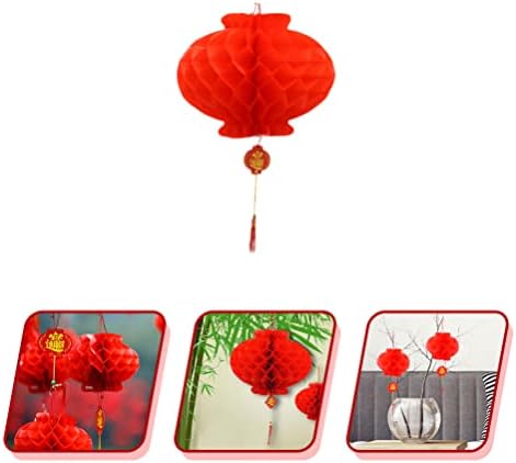Ornamento Vermelho Festival Chinês Lanterna Honeycomb Papel: 20pcs chineses lanternas vermelhas sortudas lanternas
