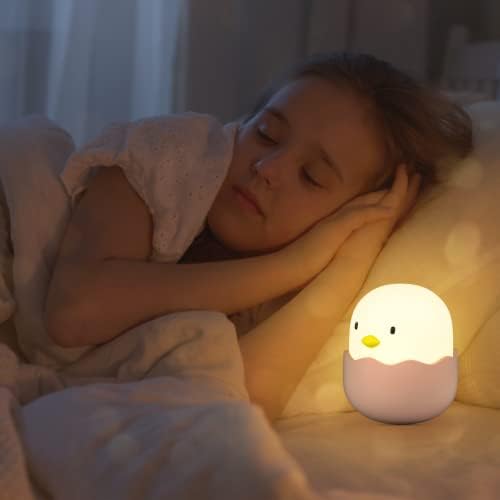 UNEEDE Luz noturna fofa para crianças, lâmpada de frango kawaii para decoração de quarto, lâmpada fofa de silicone