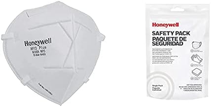 DF300 H910P N95 Respirador descartável plano - Caixa de 50 com pacote de segurança de PPE de itens únicos Honeywell com máscara