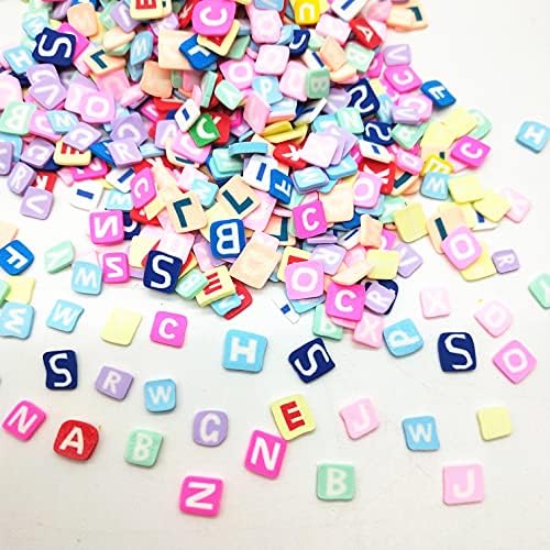 Shukele niantu109 20g/lote 5mm letras inglesas de caráter alfabeto argila de polímero colorida para artesanato diy pequeno acessórios